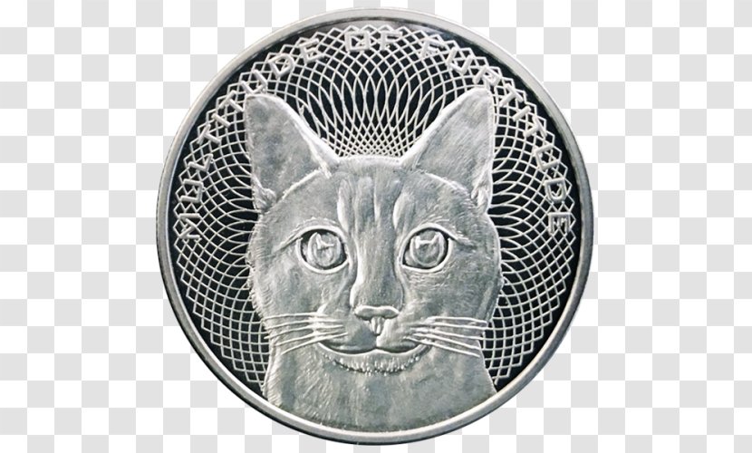 Whiskers Tabby Cat Silver Precious Metal - Bullion - Coin Transparent PNG