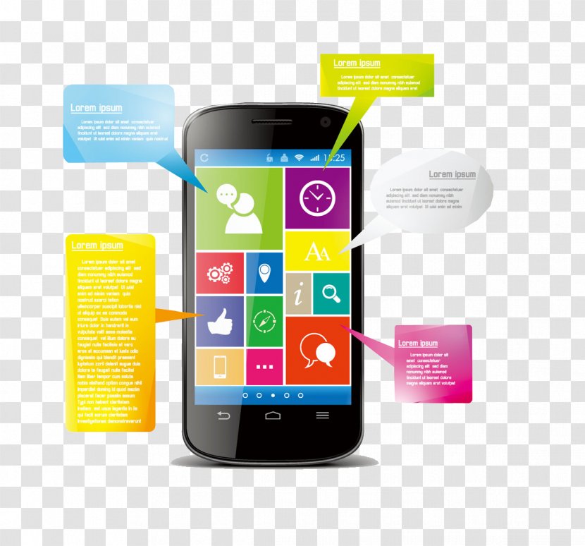 Smartphone Mobile App Infographic Icon - Cellular Network Transparent PNG