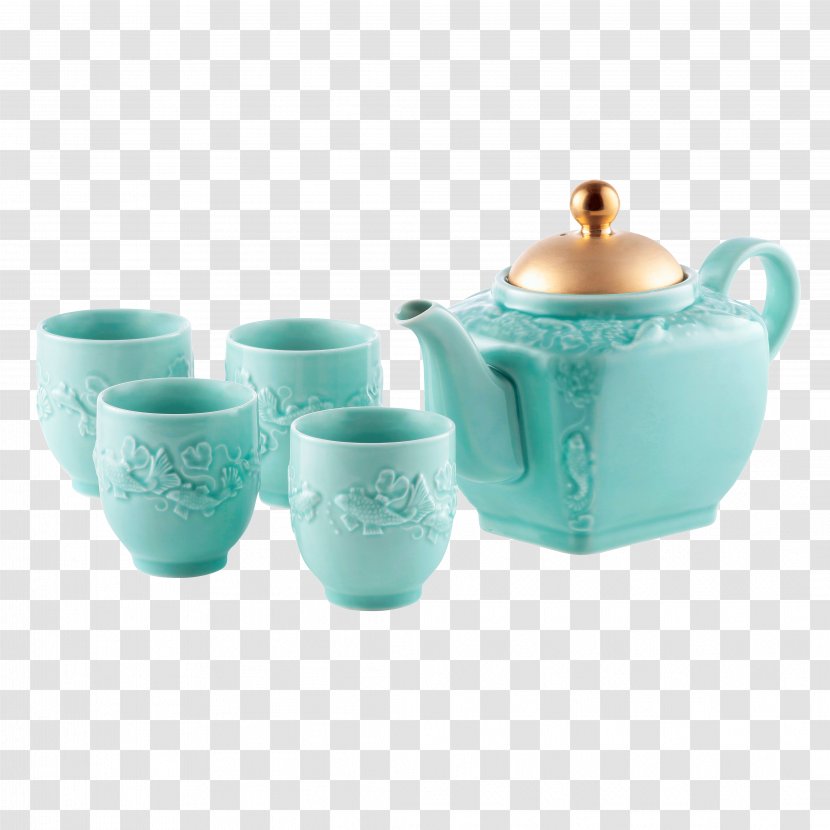 Teapot Mug Tea Set Creamer - Porcelain Cup Transparent PNG