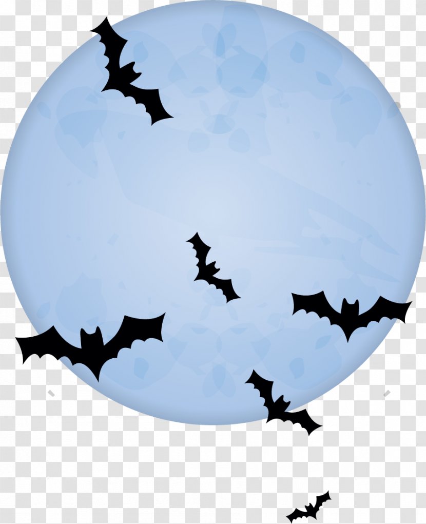 Moon - Sky - Vector Bat And Blue Transparent PNG