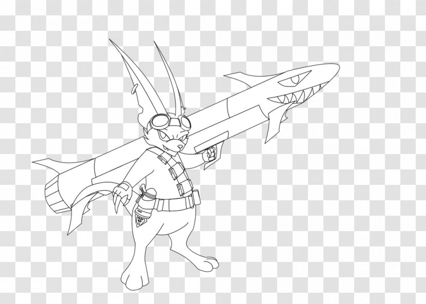 Sketch Line Art Cartoon Character Product Design - Arm - Carabine Transparent PNG