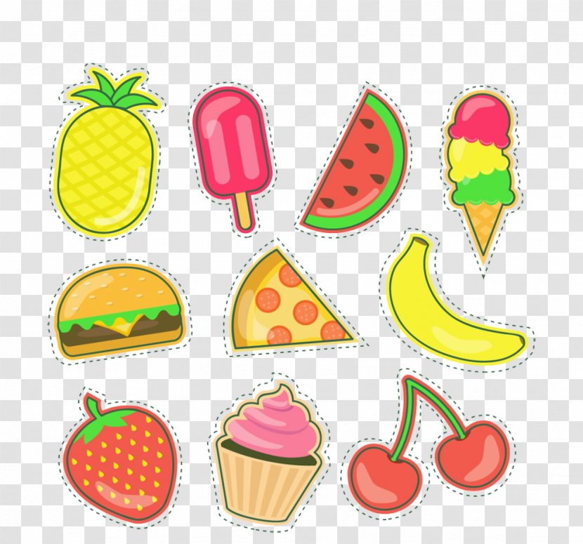 Ice Cream Junk Food Hamburger Fruit - Photography - Cute Cartoon Picture Material Transparent PNG