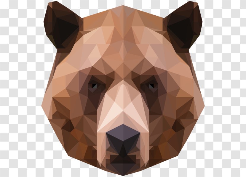 Low Poly Bear 3D Computer Graphics Polygon Mesh Art - Head Transparent PNG
