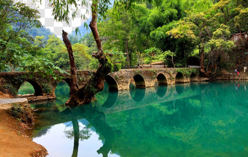 Village Miao Des Mille Foyers De Xijiang U5c0fu4e03u5b54u6865 Nature - Vegetation - Xiaoqi Kong Libo Bridge View Transparent PNG