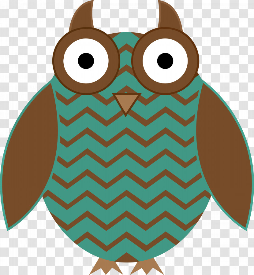 Owl Turquoise Teal Brown Bird Of Prey Transparent PNG