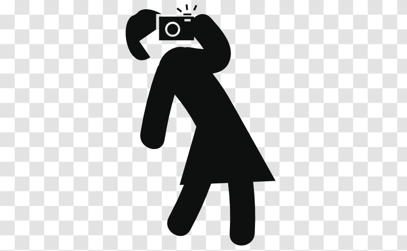 Camera - Silhouette - Black And White Transparent PNG