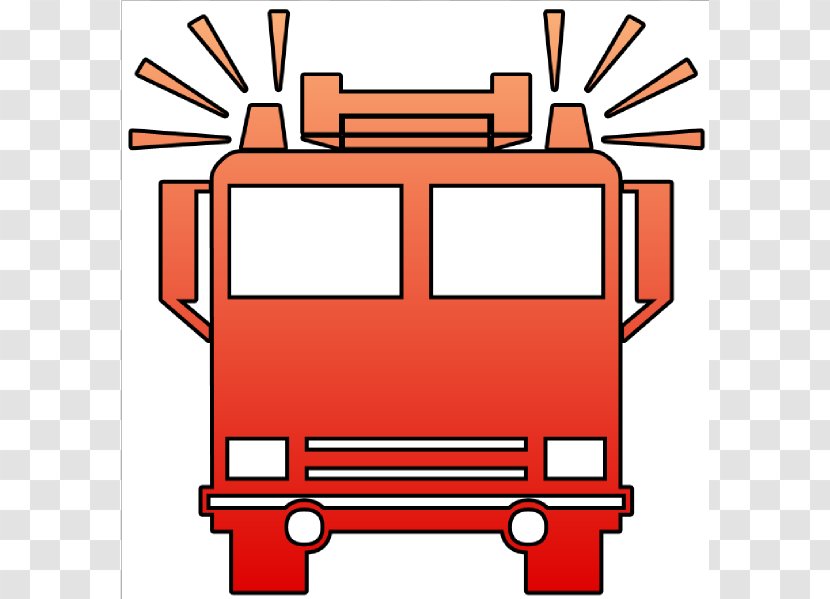 Car Fire Engine Department Clip Art - Firefighter - Truck Outline Transparent PNG