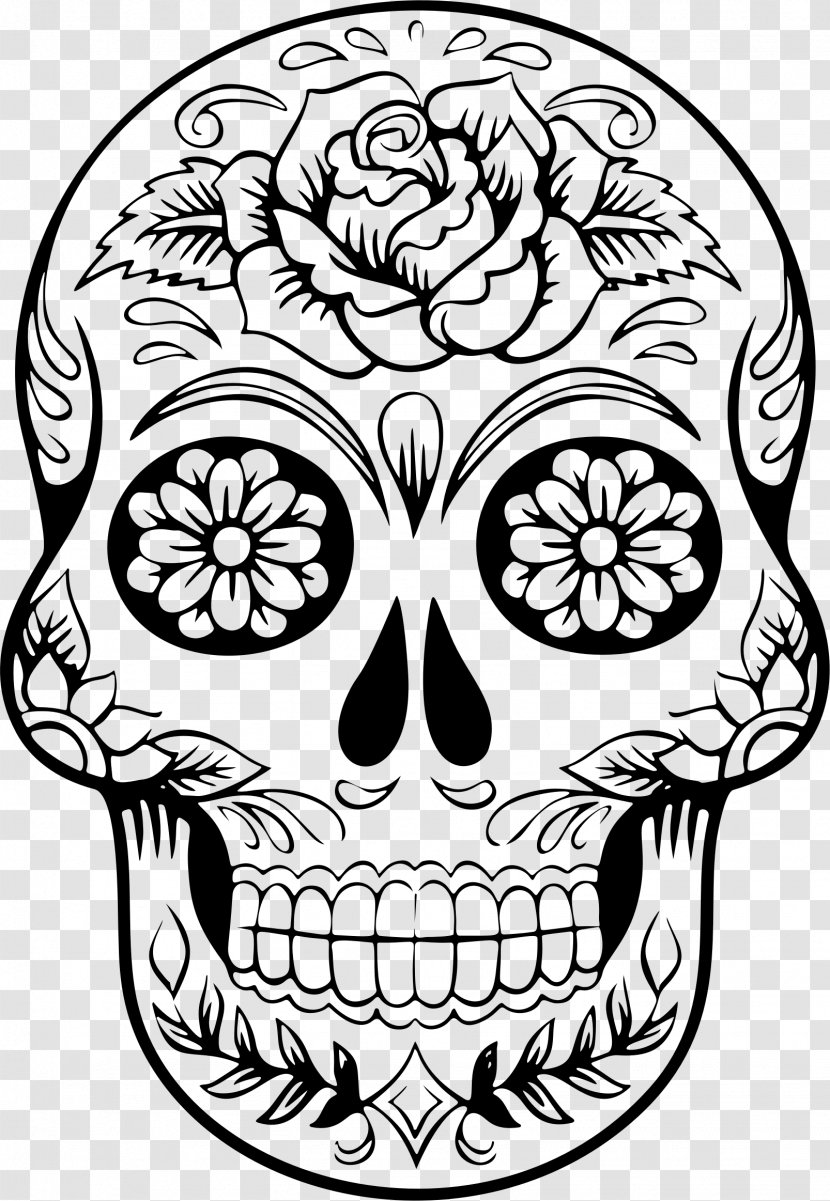Calavera Skull Day Of The Dead Clip Art - Color Transparent PNG