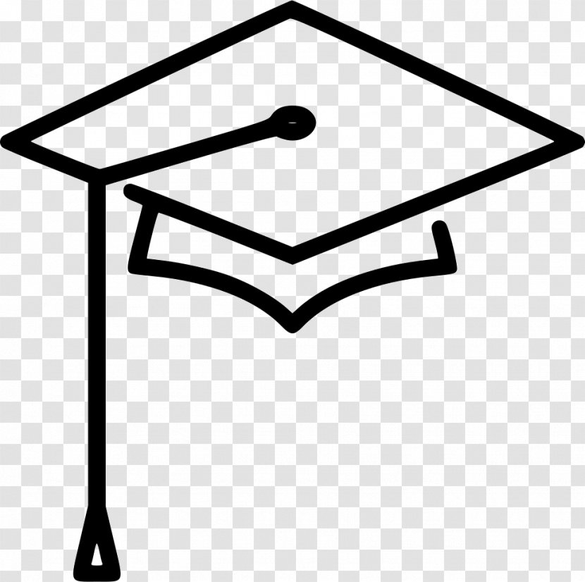 Square Academic Cap Graduation Ceremony School Clip Art - Black And White Transparent PNG