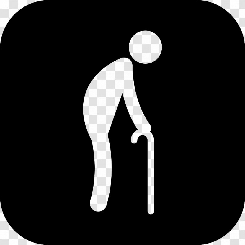 Symbol Old Age - Black And White Transparent PNG