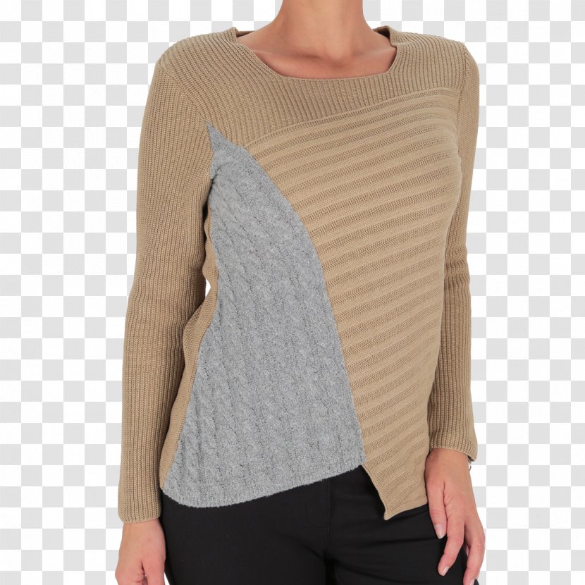 Sleeve Shoulder Beige Sweater - Pull&bear Transparent PNG