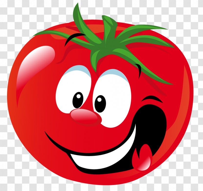 Roma Tomato Cherry Cartoon Vegetable Clip Art - Smiley Transparent PNG