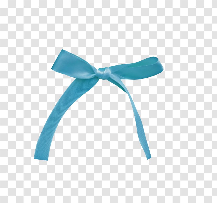 Blue Ribbon Turquoise Color Shoelace Knot Transparent PNG