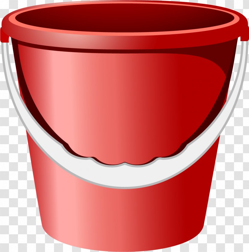 Bucket Download - Herrada - Vector Painted Red Transparent PNG