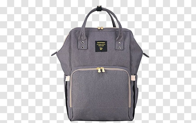 Diaper Bags Backpack Mother - Pocket - Gray Zipper Transparent PNG