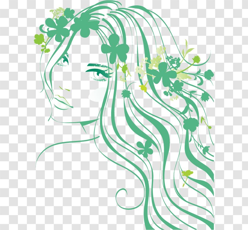 Beauty Parlour My Trendy Place Wig - Green Hair Side Transparent PNG