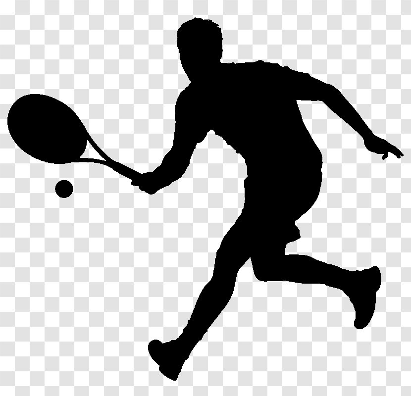 Tennis Player Beach Sport Ball - Black Transparent PNG