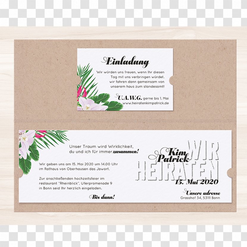 Wedding Invitation Convite Photography Marriage Hawaii Lei Hochzeit - Anagrafe Transparent PNG