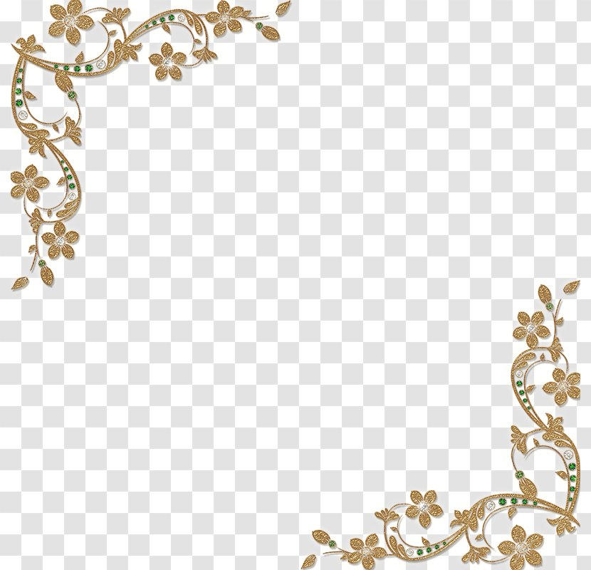 Gold Flower Clip Art - Frame Clipart Transparent PNG