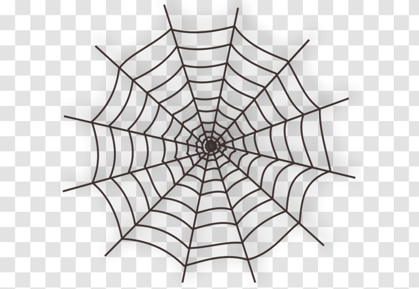 Spider Web Cartoon Clip Art - Monochrome - Halloween Cobwebs Transparent PNG