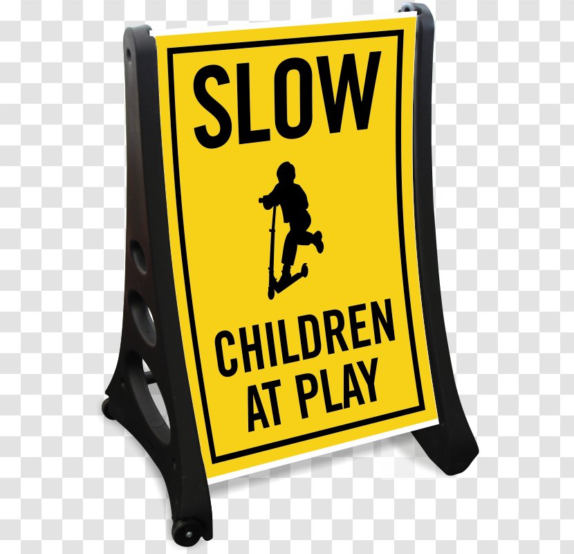 Slow Children At Play Traffic Sign - Child Transparent PNG