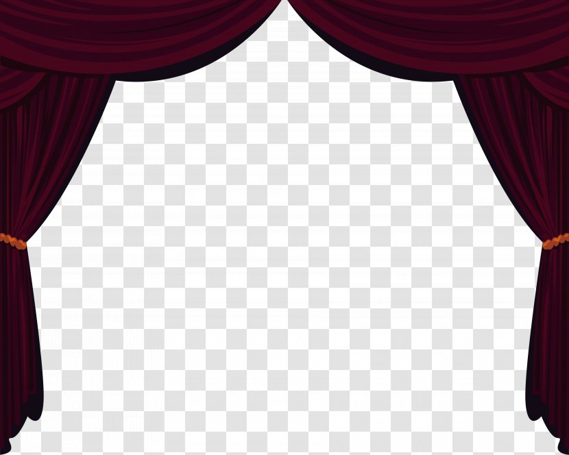 Theater Drapes And Stage Curtains Silk Velvet Pattern - Curtain - Wine Transparent PNG