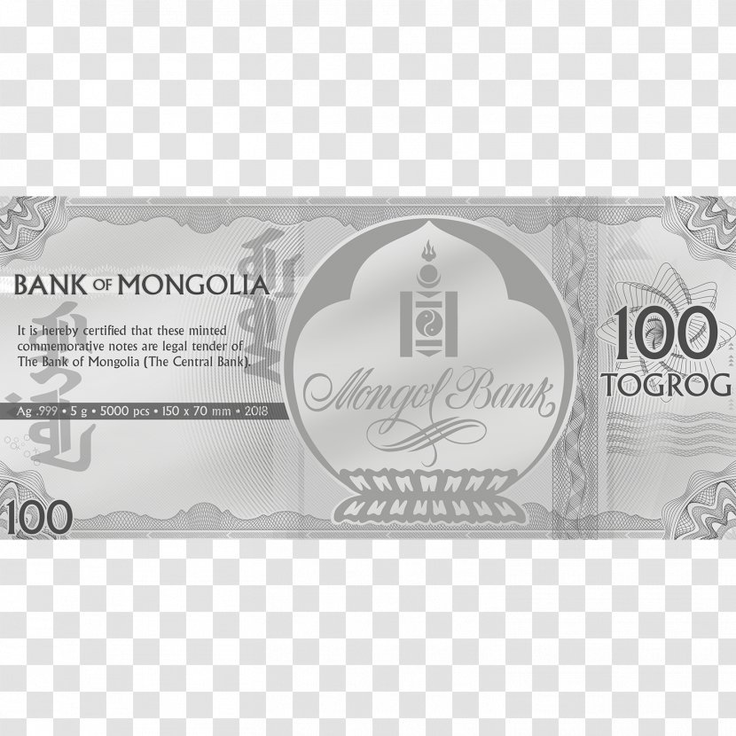 Mongolian Tögrög Silver Banknote Coin Transparent PNG