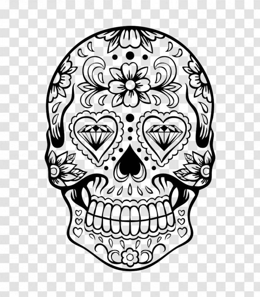 Calavera Stencil Skull Day Of The Dead Coloring Book Transparent PNG