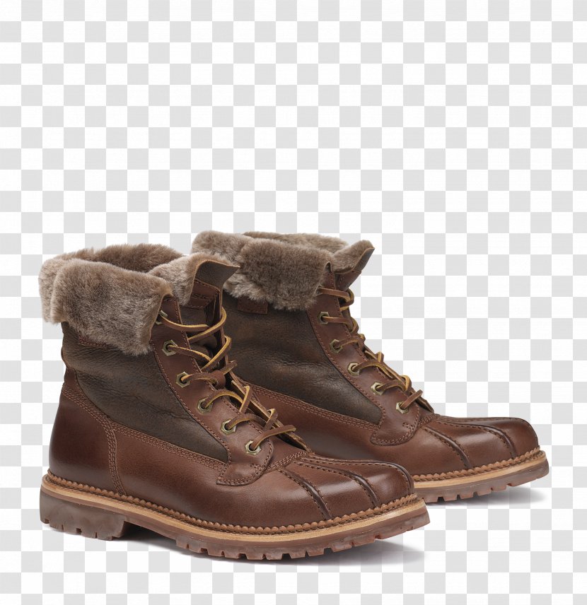 Leather Shoe Fur Boot Walking - Brown Transparent PNG