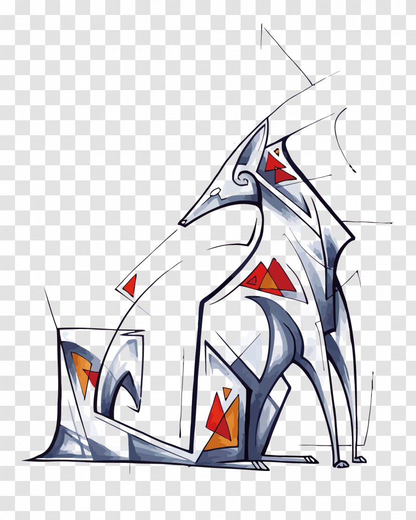 Deer Drawing Sketch - Fictional Character - Vector Geometric Fox Transparent PNG
