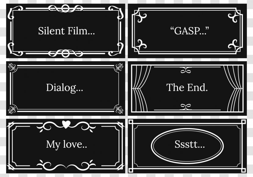 Silent Film Dialogue Intertitle - Rectangle - Nostalgia Vector Transparent PNG