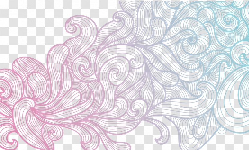 Euclidean Vector Line Gradient Shading - Purple - The Hand-painted Transparent PNG