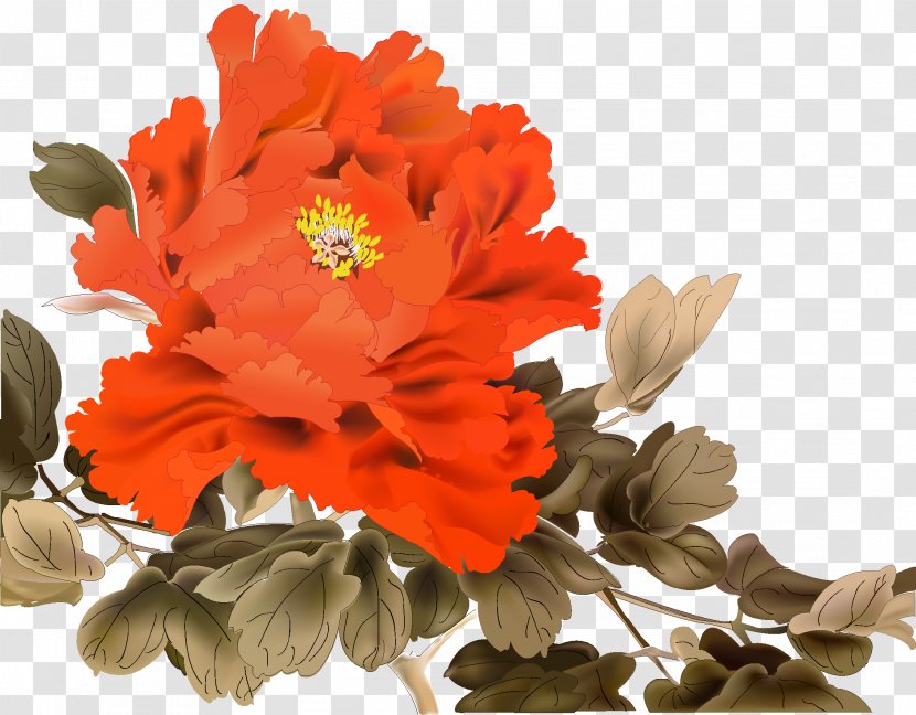 Moutan Peony Icon - Cut Flowers - Chinese Wind Vector Transparent PNG