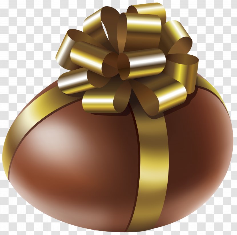 Chocolate Cake Egg Clip Art - Easter With Gold Bow Transparent Image Transparent PNG