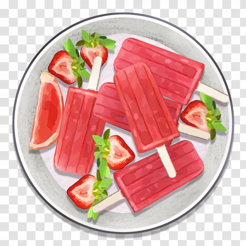 Ice Cream Pops Sundae Strawberry Fruit - Cuisine Transparent PNG