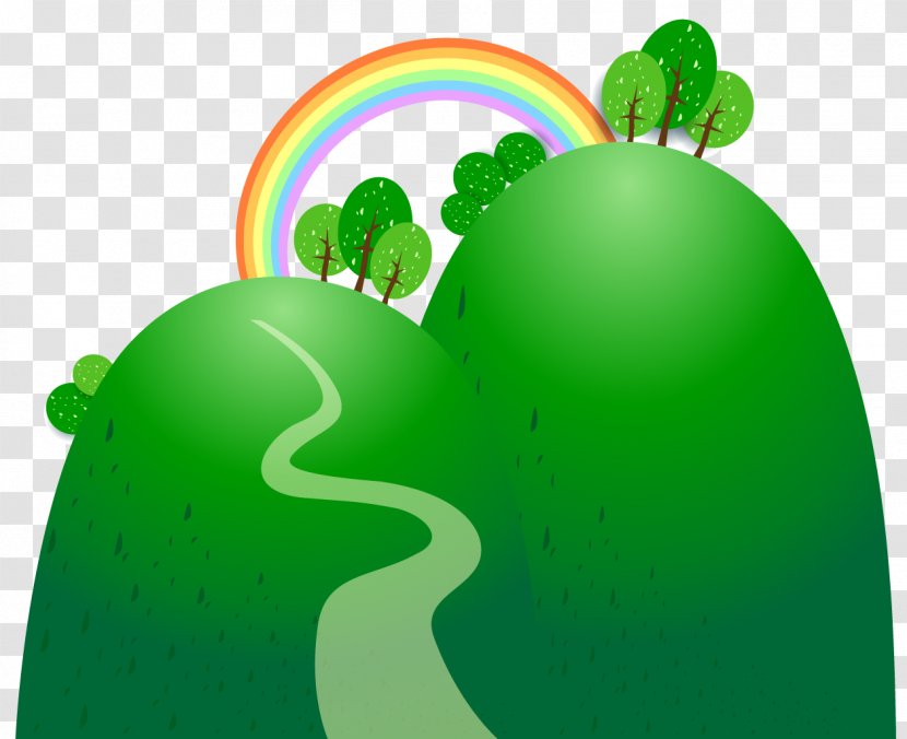 Cartoon - Organism - Vector Material Rainbow Hillside Transparent PNG