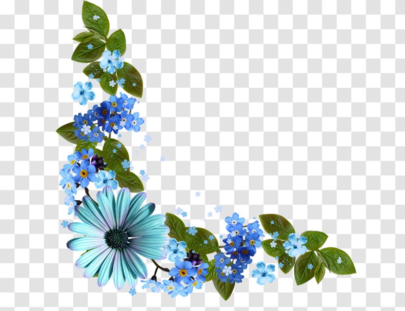 Flower Clip Art - Blue - Forget Me Not Transparent PNG