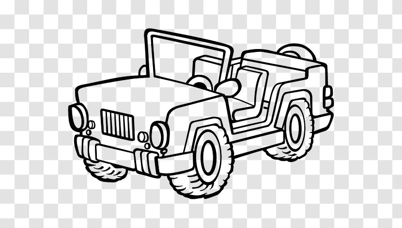 Jeep Wrangler Car Willys MB Coloring Book - Mode Of Transport - Army Transparent PNG