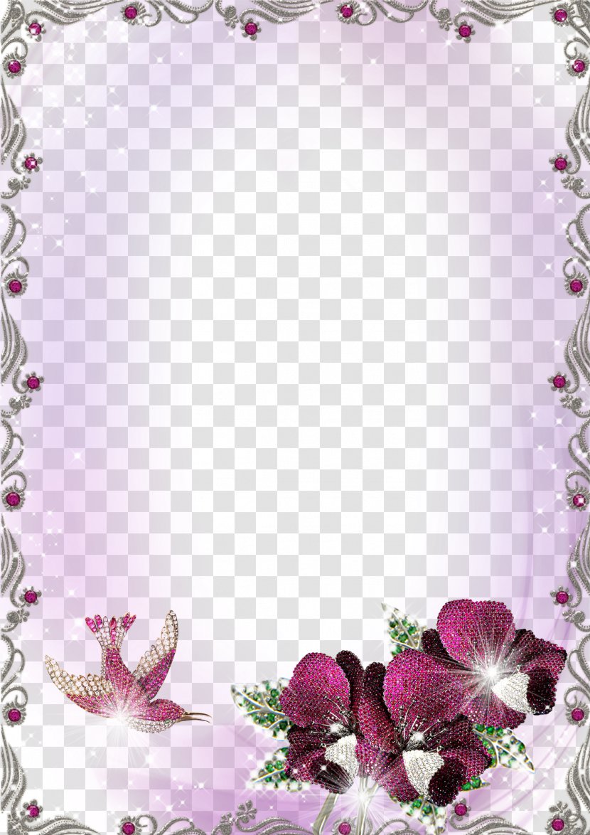 Picture Frame Image File Formats Clip Art - Floral Design - Purple Border Clipart Transparent PNG