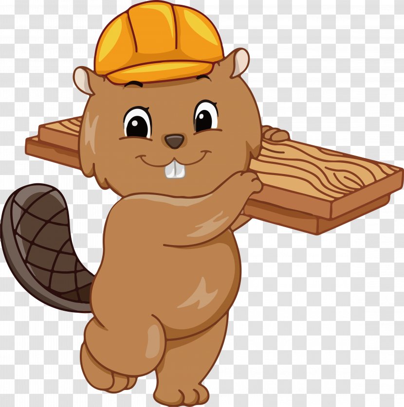 North American Beaver Royalty-free Clip Art - Photography - Cartoon Small Squirrel Worker Vector Transparent PNG