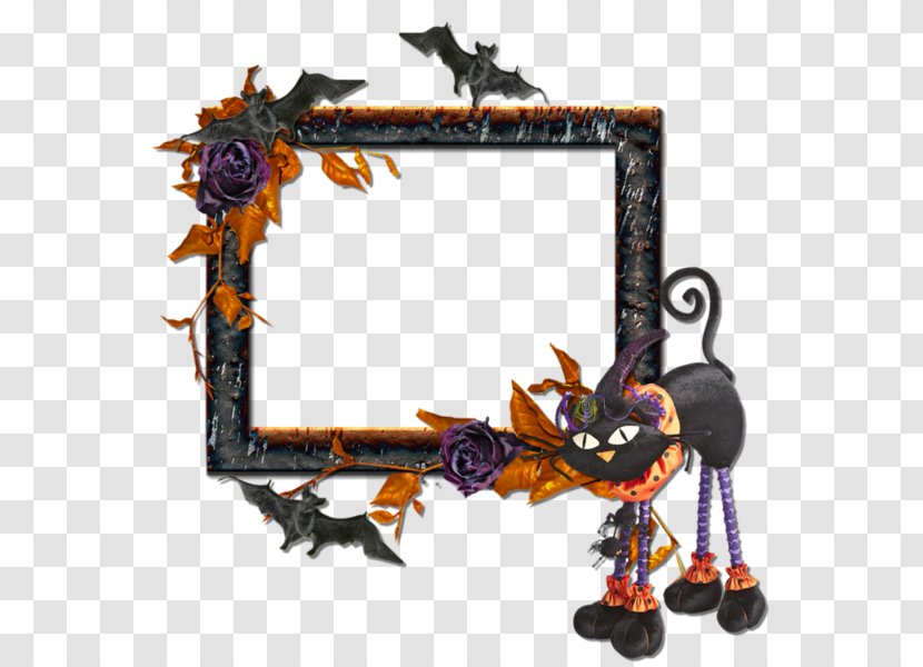 Halloween Picture Frame - Black Cat - Free Cartoon Border Buckle Material Transparent PNG