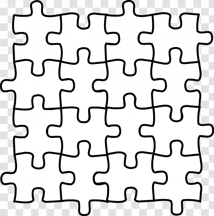 Jigsaw Puzzles Coloring Book Word Search Mechanical Clip Art - Puzzle Pieces Outline Transparent PNG
