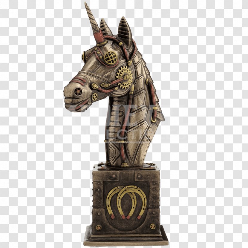 Steampunk Figurine Unicorn Bust Horse - Statue Transparent PNG