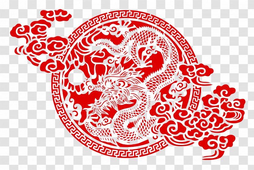 Chinese Paper Cutting Dragon Papercutting New Year - Tree - Paper-cut Window Grilles Transparent PNG