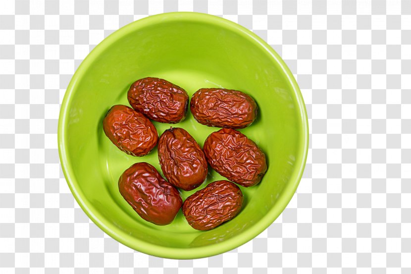 Ginger Tea Jujube Vegetarian Cuisine Milk - Fruit - Green Bowl Of Red Dates Transparent PNG