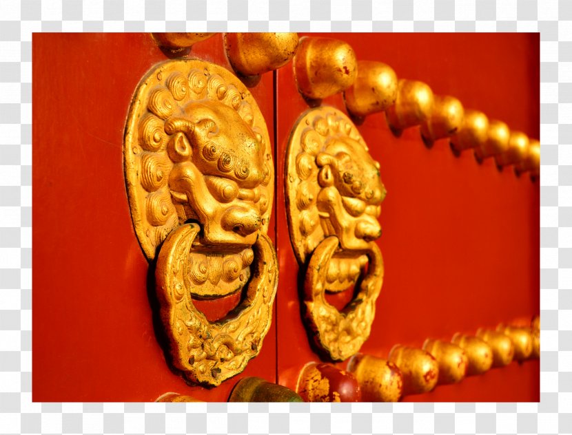 Dahongmen Station Tradition Door Knocker - Architecture - The Golden Lion Toumen Relief To Transparent PNG