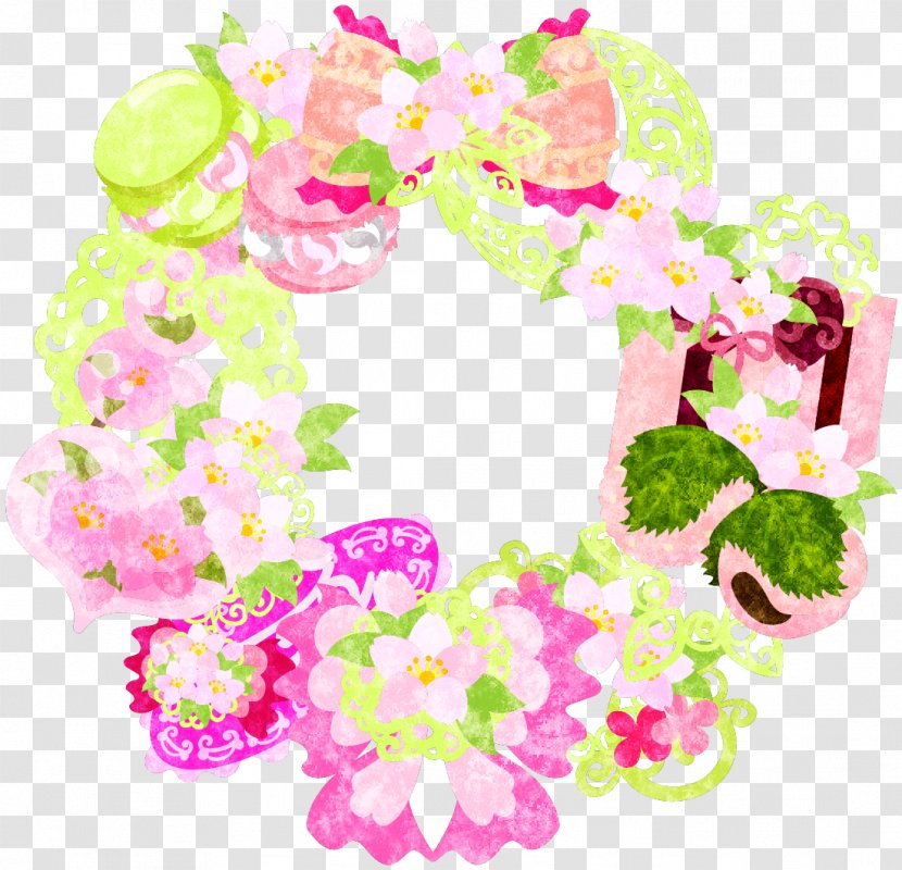 Floral Design Art Royalty-free - Cherry Blossom Wreath Transparent PNG