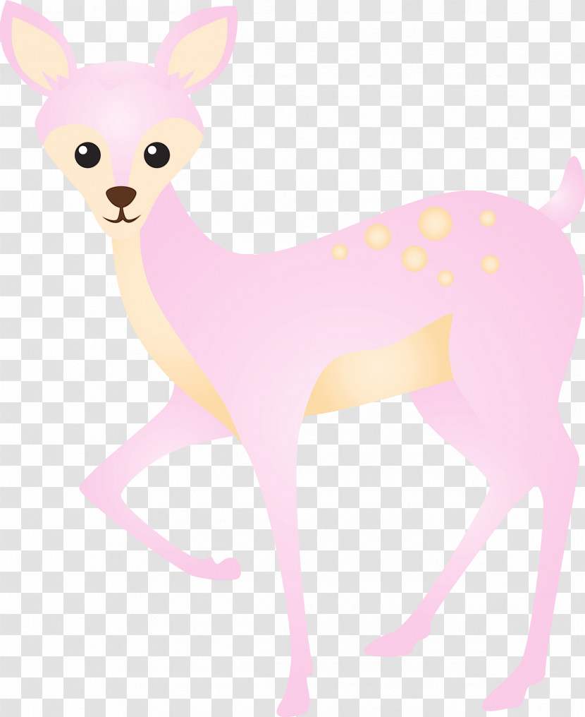 Pink Deer Animal Figure Tail Fawn Transparent PNG
