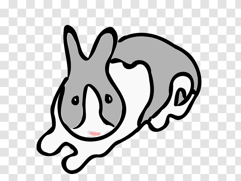 Domestic Rabbit Hare White Line Art - Flower Transparent PNG