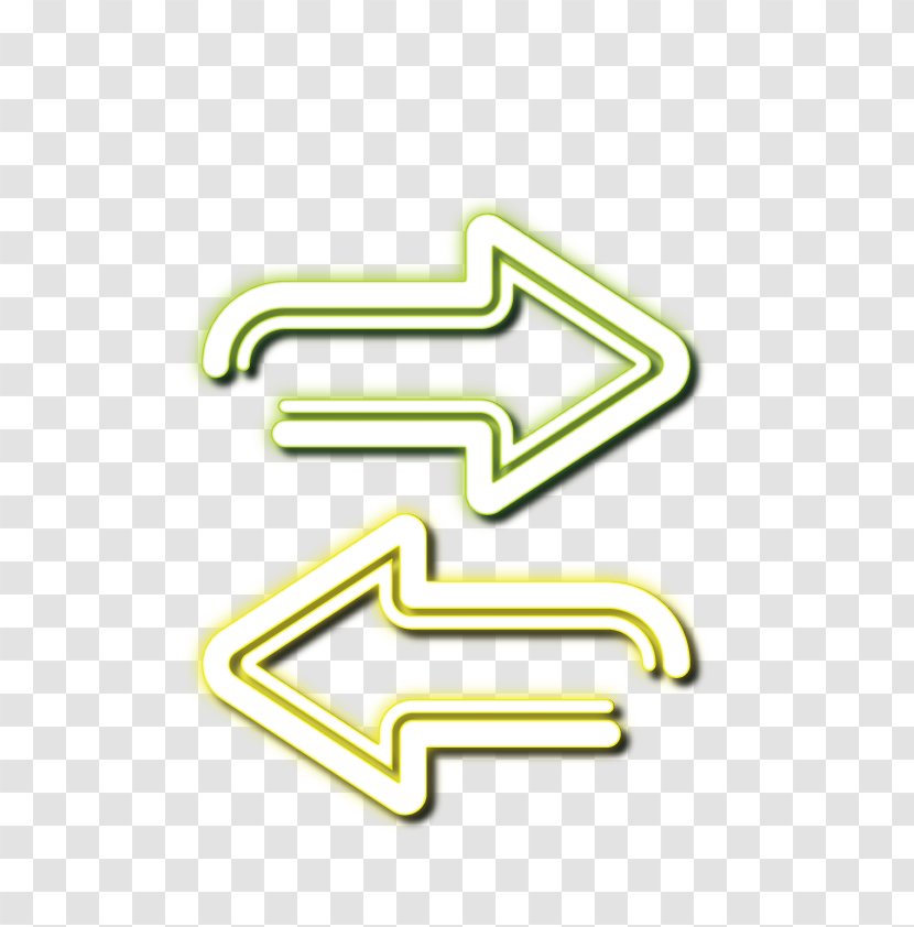 Arrow Euclidean Vector Neon - Yellow Transparent PNG